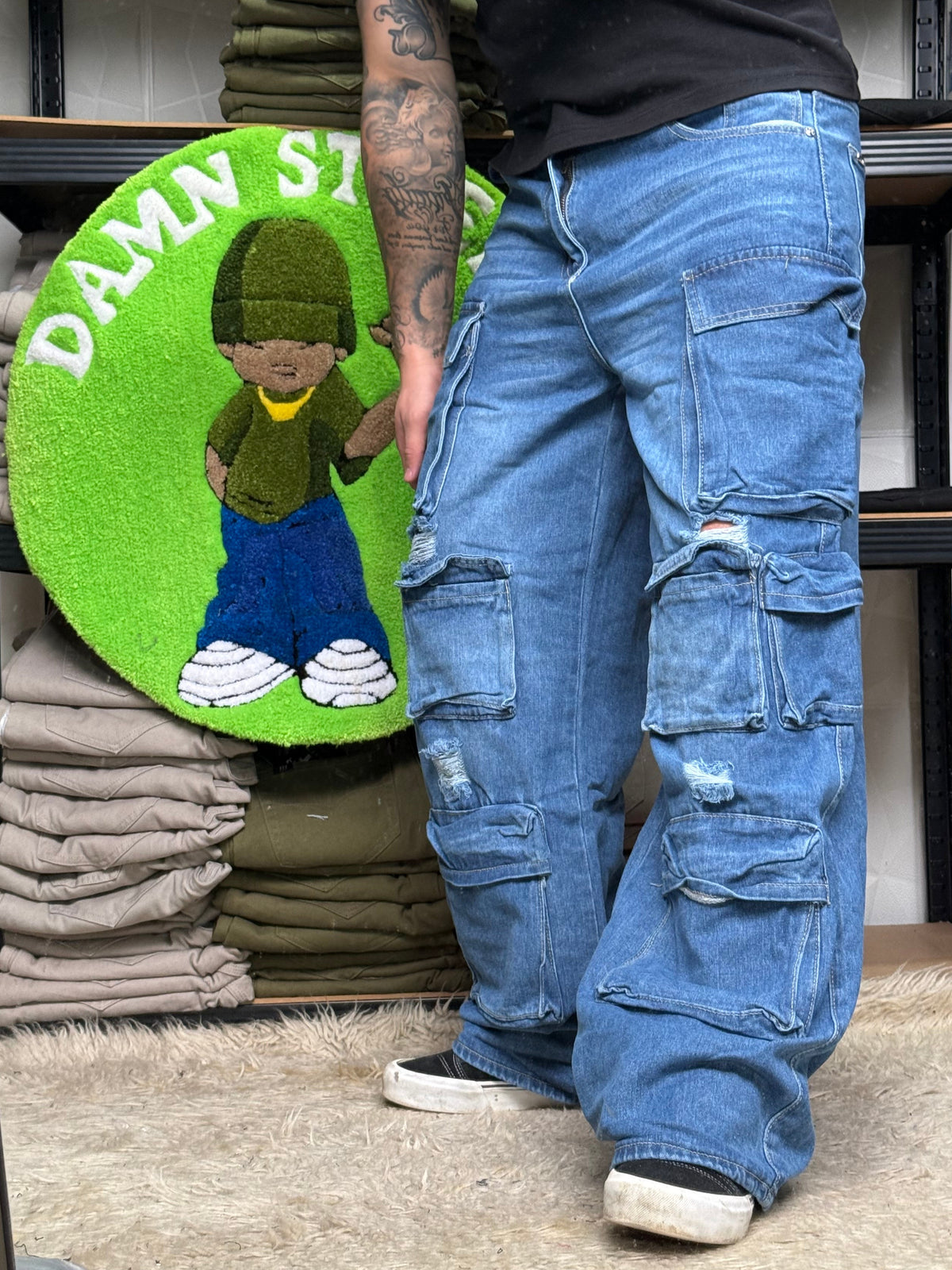 JEANS MULTICARGO AZUL