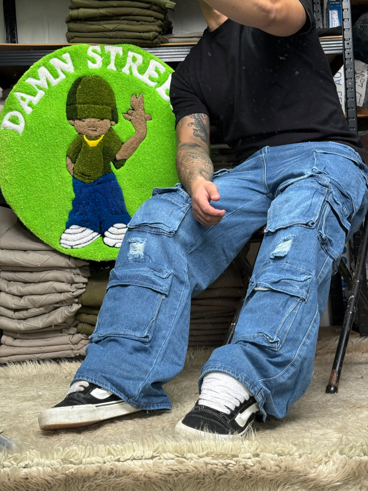 JEANS MULTICARGO AZUL