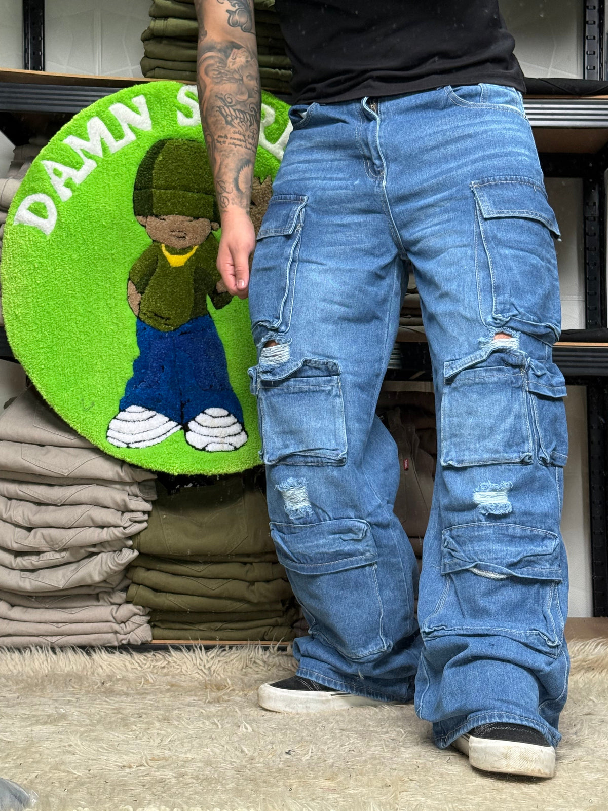 JEANS MULTICARGO AZUL