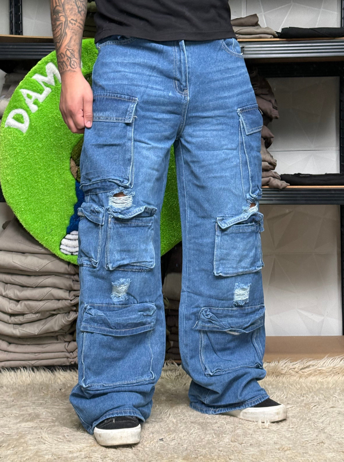 JEANS MULTICARGO AZUL