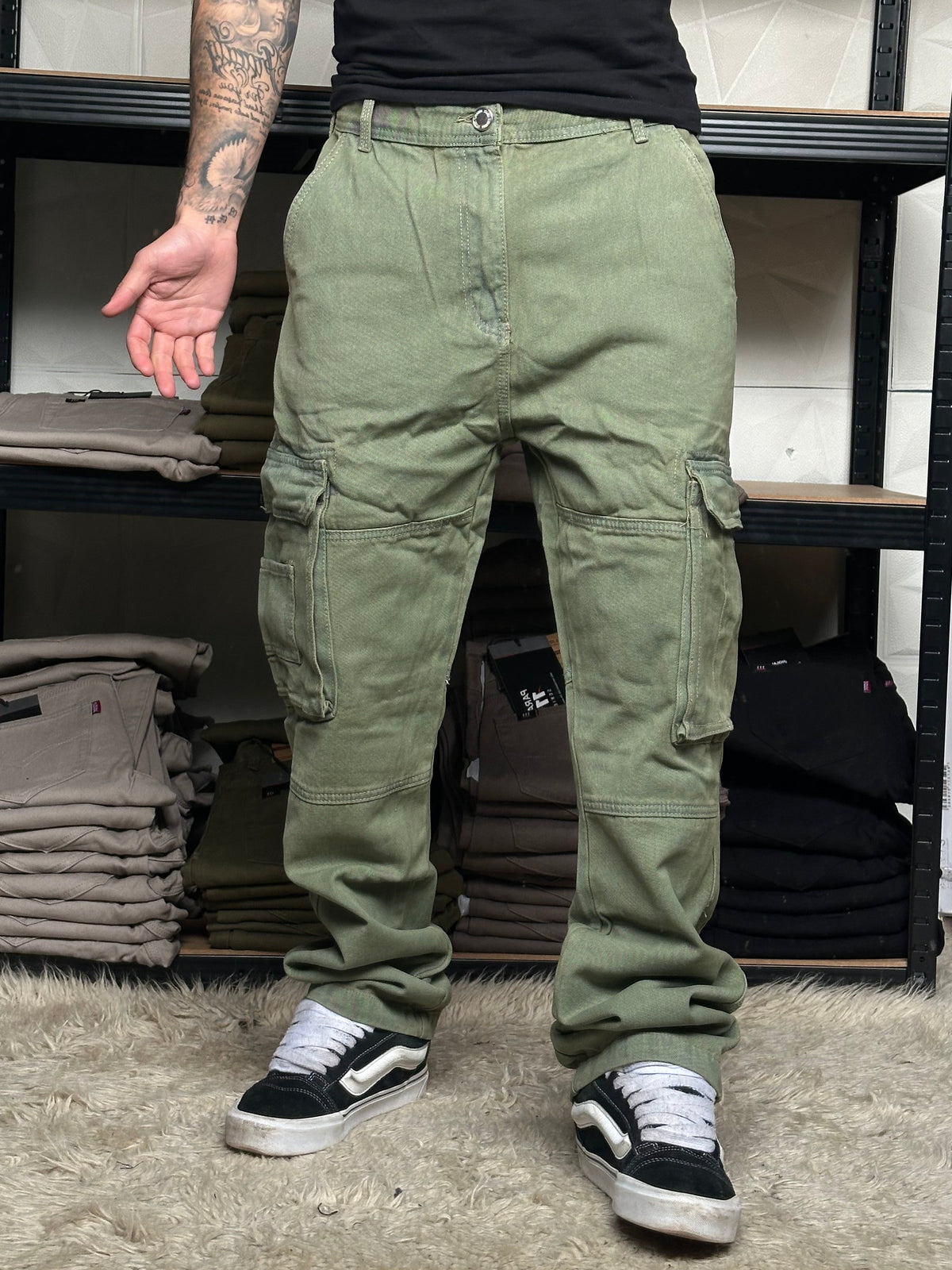 JEANS CARGO VERDE