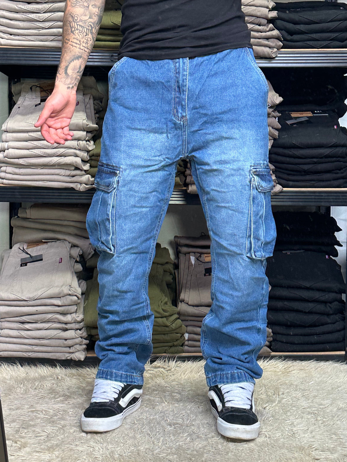 JEANS CARGO AZUL